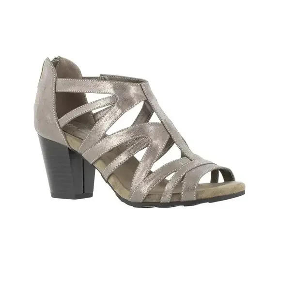 pewter metallic dress sandals Touch Ups Amara 9.5 Pewter